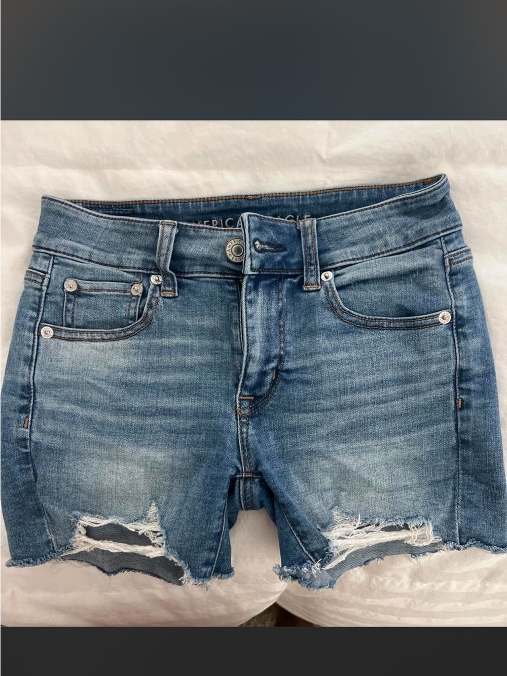 American Eagle Outfitters Distressed Denim Shorts - Blue